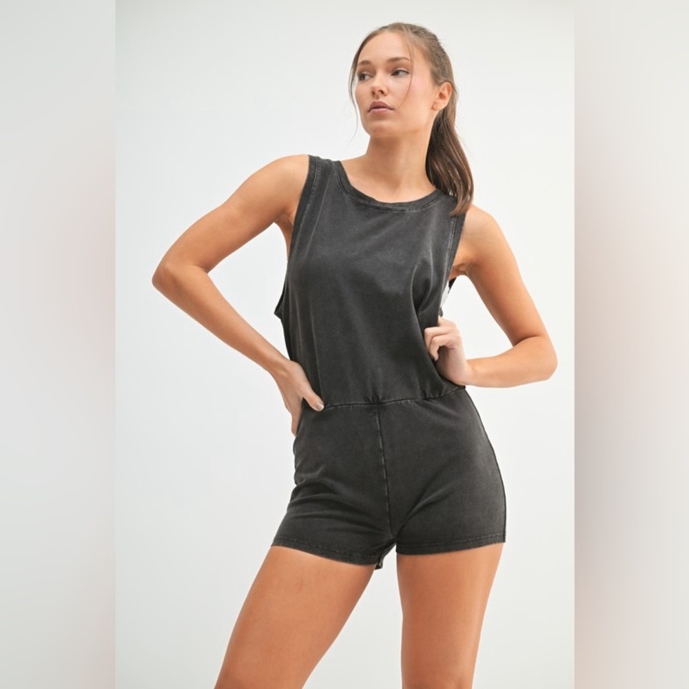 MONO B Mineral Wash Vintage Romper